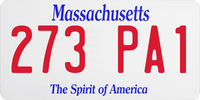 MA license plate 273PA1