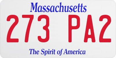 MA license plate 273PA2