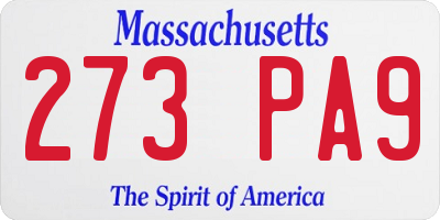 MA license plate 273PA9