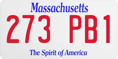 MA license plate 273PB1