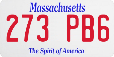 MA license plate 273PB6