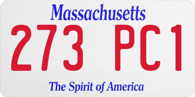 MA license plate 273PC1