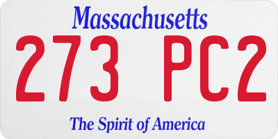MA license plate 273PC2