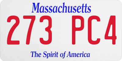 MA license plate 273PC4