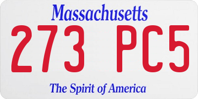 MA license plate 273PC5