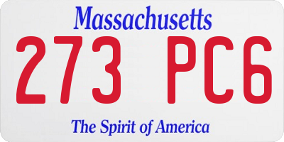 MA license plate 273PC6