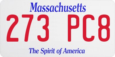 MA license plate 273PC8