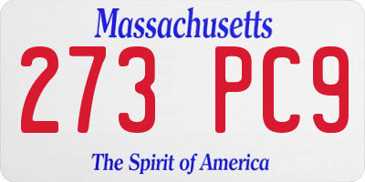 MA license plate 273PC9