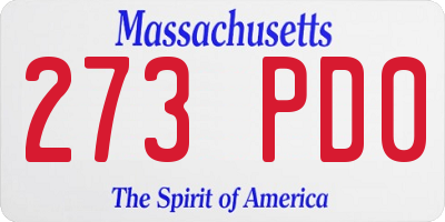 MA license plate 273PD0