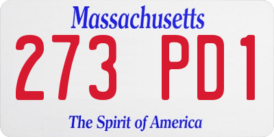 MA license plate 273PD1