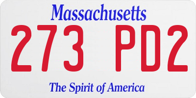 MA license plate 273PD2