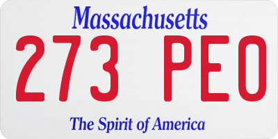 MA license plate 273PE0