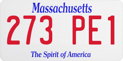 MA license plate 273PE1