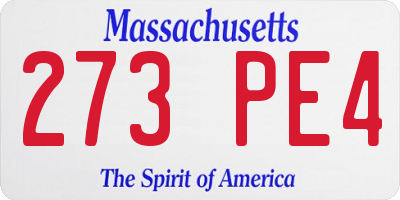 MA license plate 273PE4