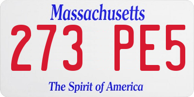 MA license plate 273PE5