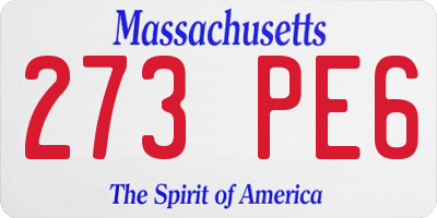 MA license plate 273PE6