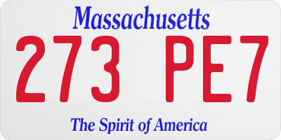 MA license plate 273PE7