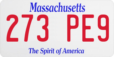 MA license plate 273PE9