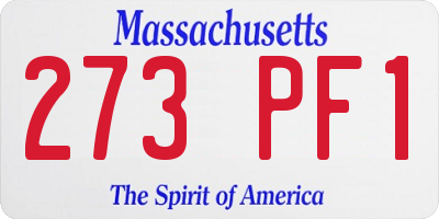 MA license plate 273PF1