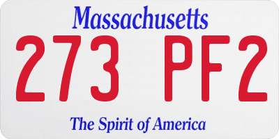 MA license plate 273PF2