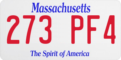 MA license plate 273PF4