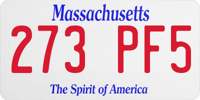 MA license plate 273PF5