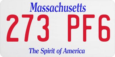 MA license plate 273PF6