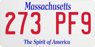 MA license plate 273PF9