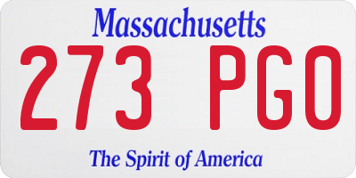 MA license plate 273PG0