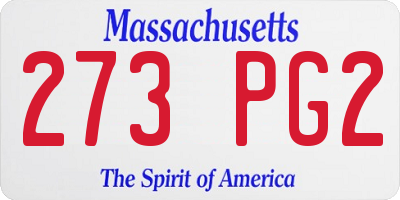MA license plate 273PG2