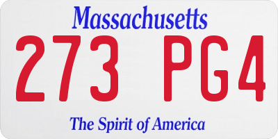 MA license plate 273PG4