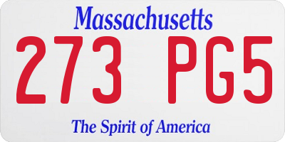 MA license plate 273PG5