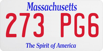 MA license plate 273PG6