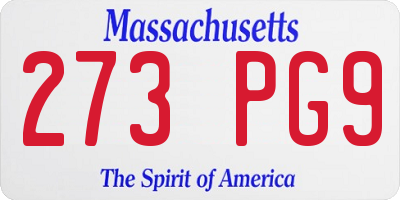 MA license plate 273PG9