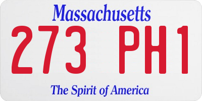 MA license plate 273PH1