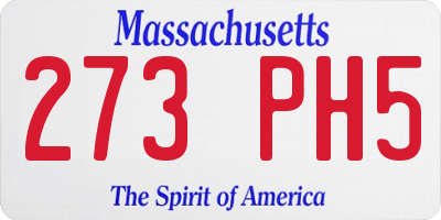 MA license plate 273PH5