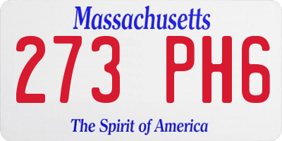 MA license plate 273PH6