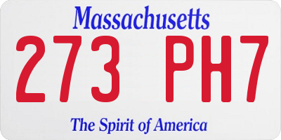 MA license plate 273PH7