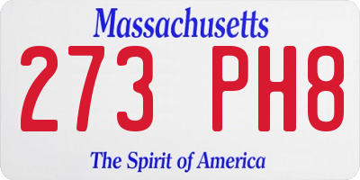 MA license plate 273PH8