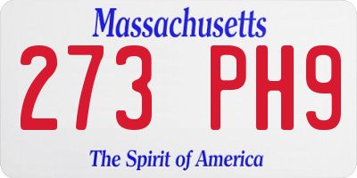 MA license plate 273PH9