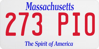 MA license plate 273PI0