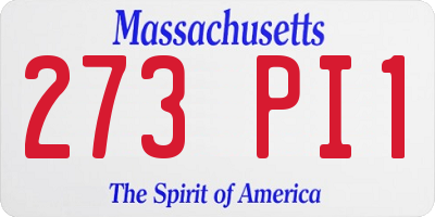 MA license plate 273PI1