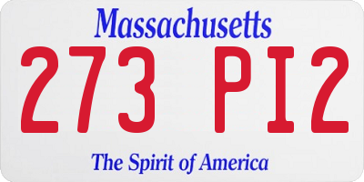 MA license plate 273PI2