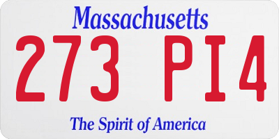 MA license plate 273PI4