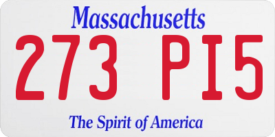 MA license plate 273PI5