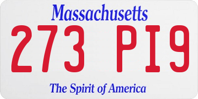 MA license plate 273PI9