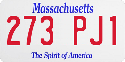 MA license plate 273PJ1