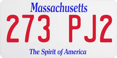 MA license plate 273PJ2