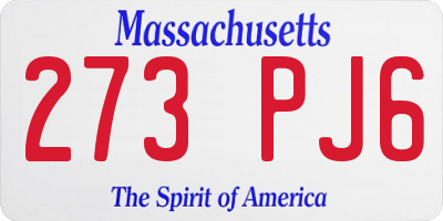 MA license plate 273PJ6