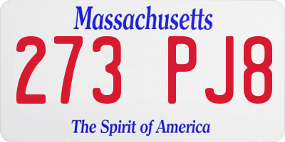 MA license plate 273PJ8